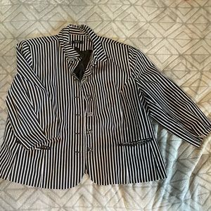 Black and white striped blazer